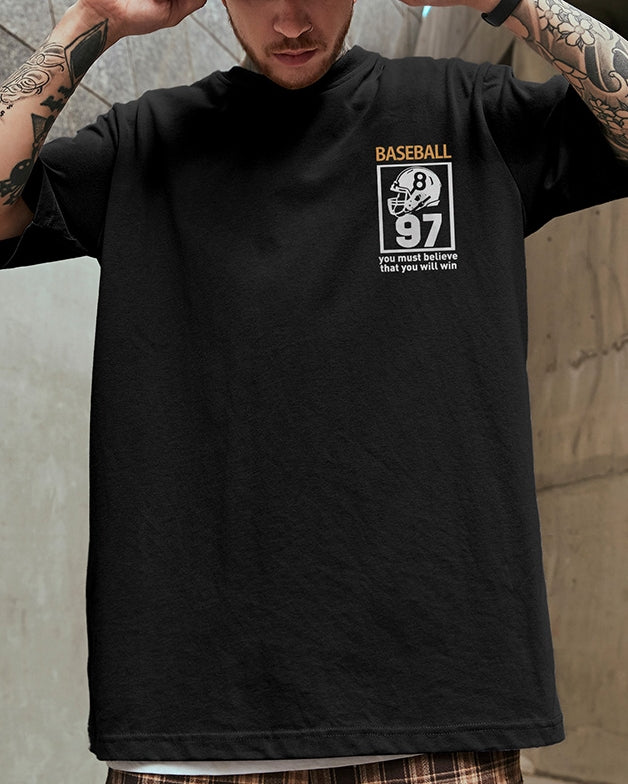 モチベーションテキストレイアウト半袖Tシャツ U2178