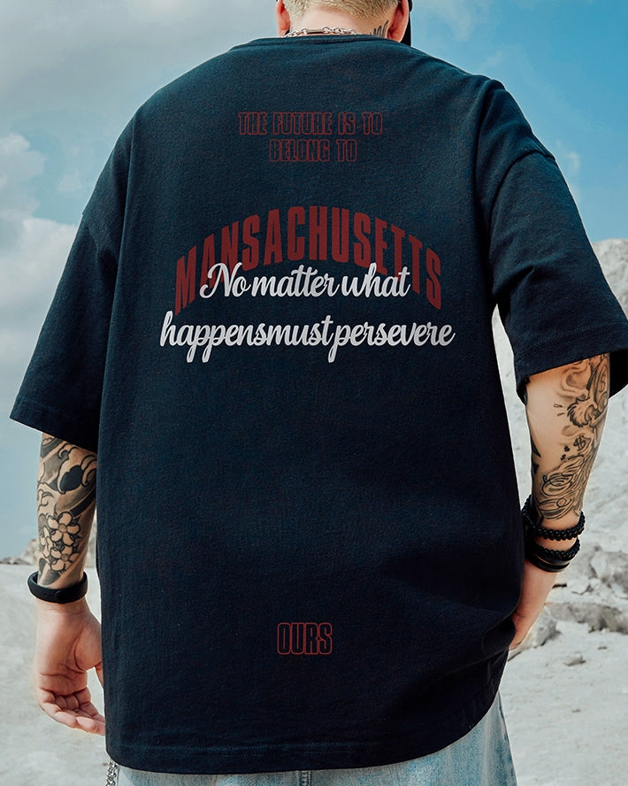アーチロゴメッセージバックプリント半袖Tシャツ U2135