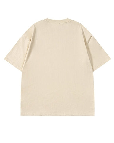 アートシルエットプリント半袖Tシャツ U2182