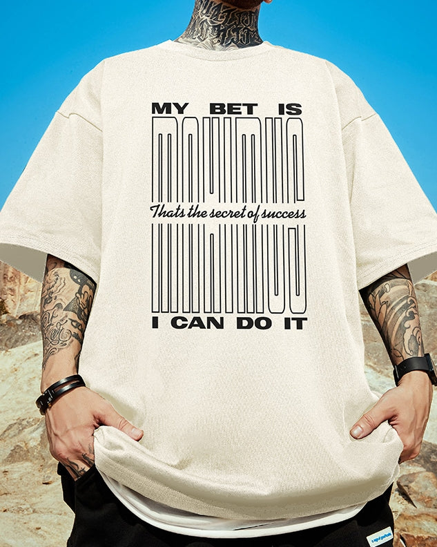 タイポグラフィデザインステートメント半袖Tシャツ U2157