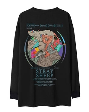 カラフルシンボルヒューマンモチーフ長袖Tシャツ U2366