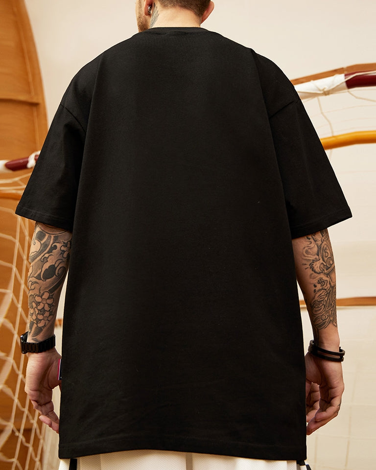ドロップアートタイポグラフィ半袖Tシャツ U2236