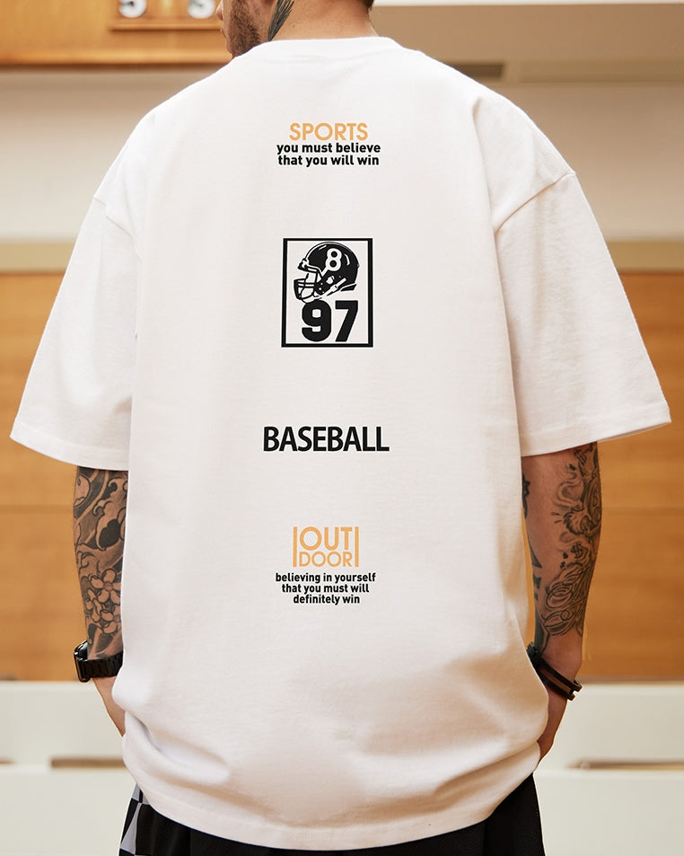 モチベーションテキストレイアウト半袖Tシャツ U2178