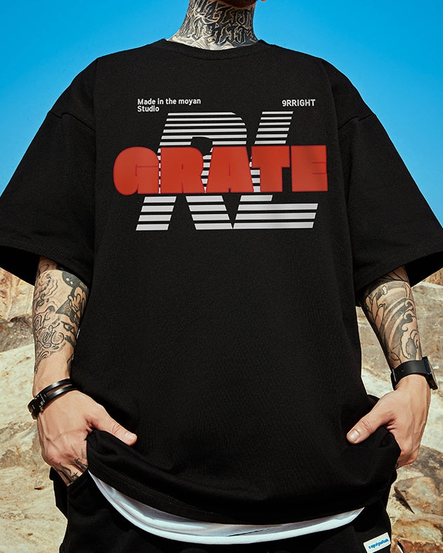 タイポグラフィブロックロゴ半袖Tシャツ U2170