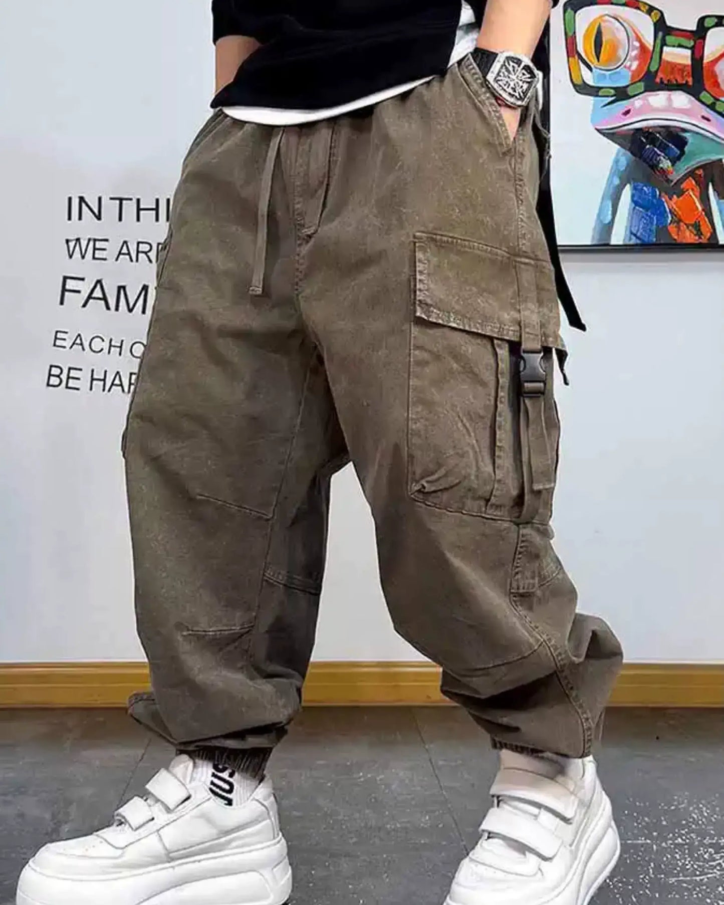 サイドバックルディテールパンツ U2053