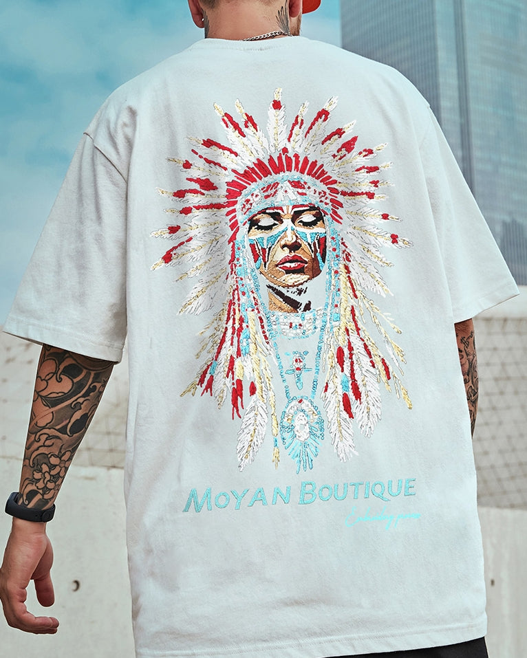 トライバルアートグラフィック半袖Tシャツ U2151