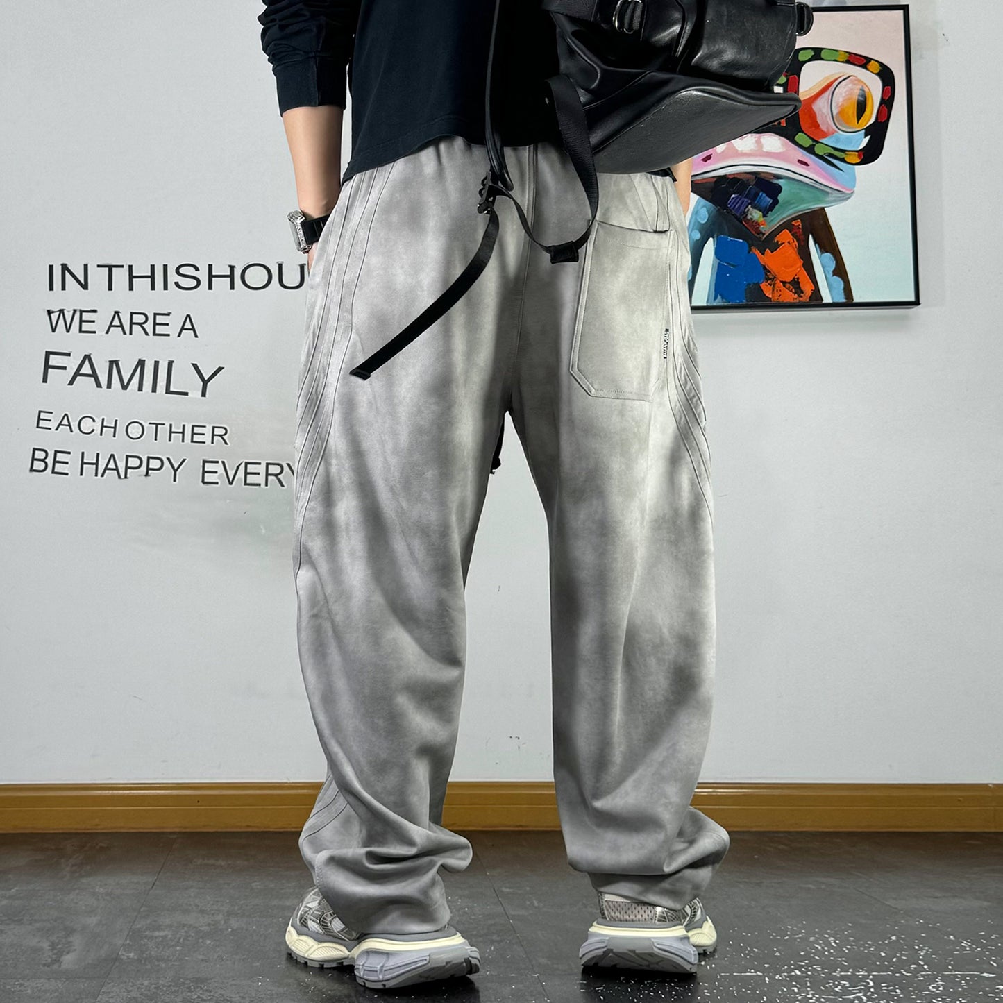 カジュアルドローストリングストレートスウェットパンツ U2014