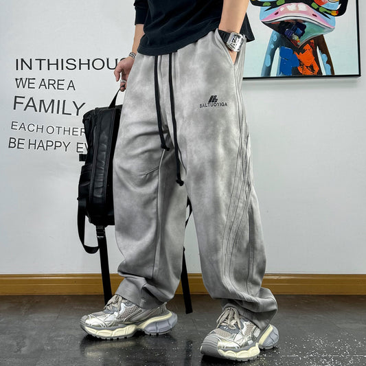 カジュアルドローストリングストレートスウェットパンツ U2014