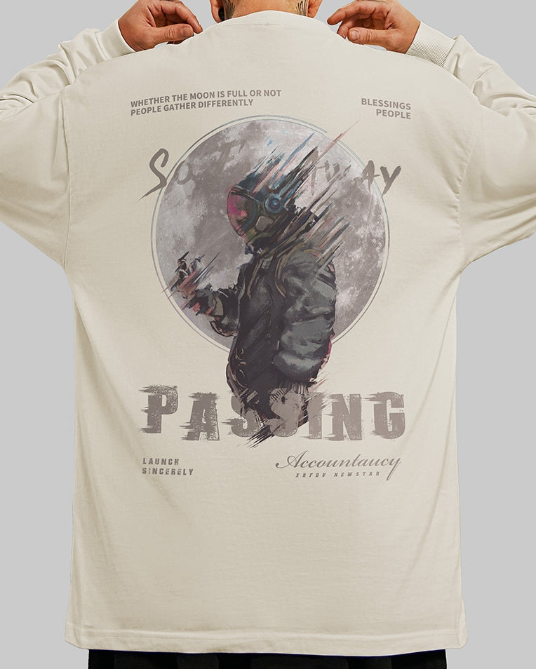 ムーンスペースグラフィック長袖Tシャツ U2371