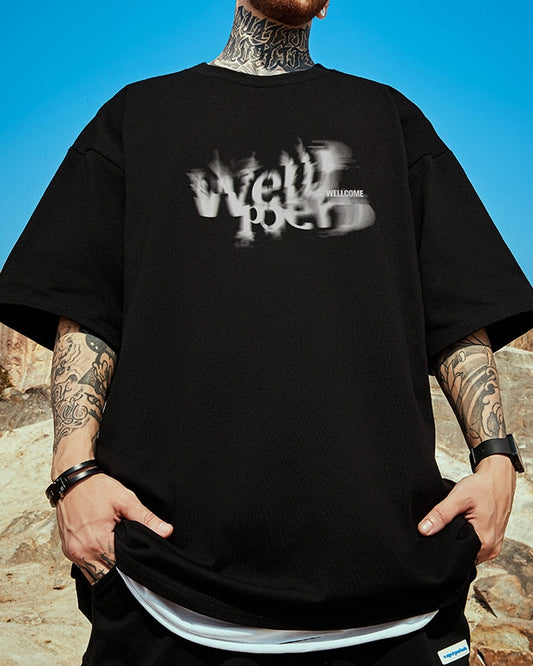 ブラータイポグラフィフロント半袖Tシャツ U2210