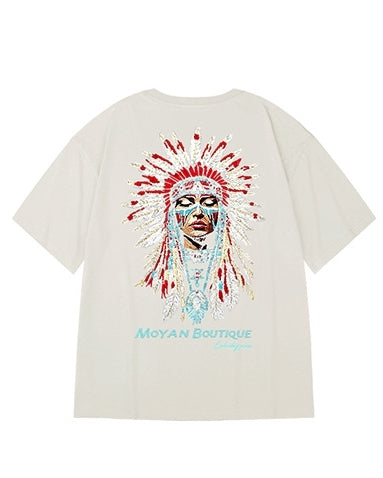 トライバルアートグラフィック半袖Tシャツ U2151