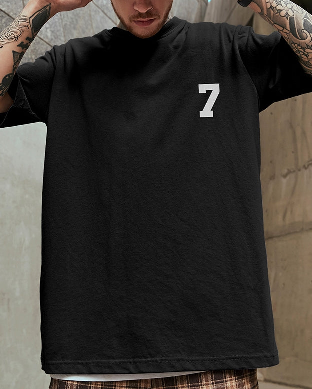 モノクロテキストアート半袖Tシャツ U2200