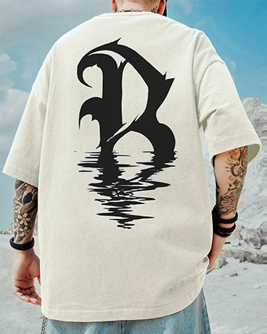 フローティングイニシャルプリント半袖Tシャツ U2190