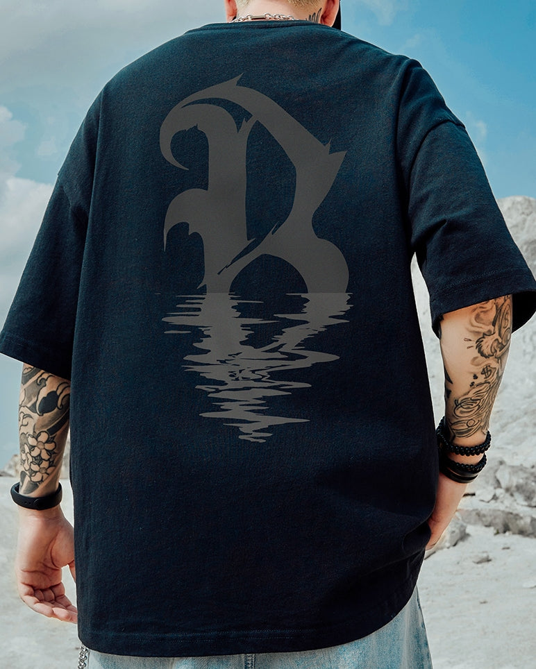 フローティングイニシャルプリント半袖Tシャツ U2190