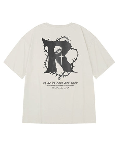 ダークストリートバックプリント半袖Tシャツ U2202