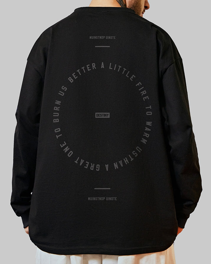 サークルロゴタイポグラフィ長袖Tシャツ U2365