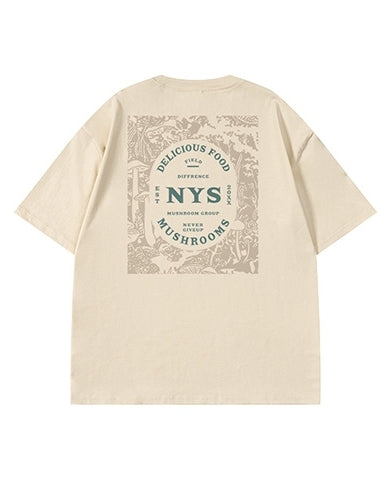 アートテイストグラフィックデザイン半袖Tシャツ U2177