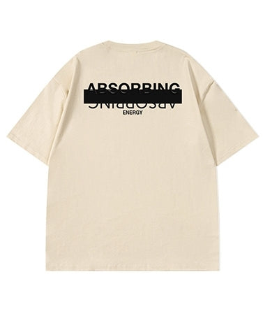 ブラックアウトロゴデザイン半袖Tシャツ U2142