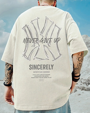 グラフィティロゴバックプリント半袖Tシャツ U2129