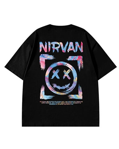 カラフルスマイルバックプリントTシャツ U2127
