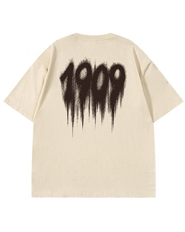 ドリッピングナンバーグラフィック半袖Tシャツ U2304