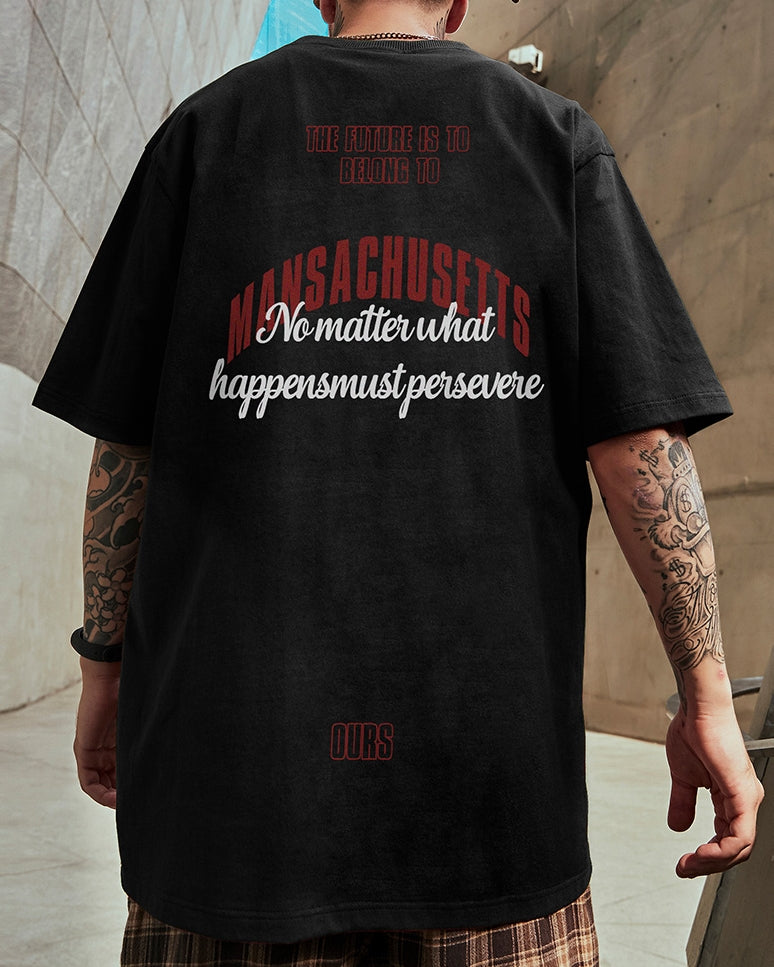 アーチロゴメッセージバックプリント半袖Tシャツ U2135