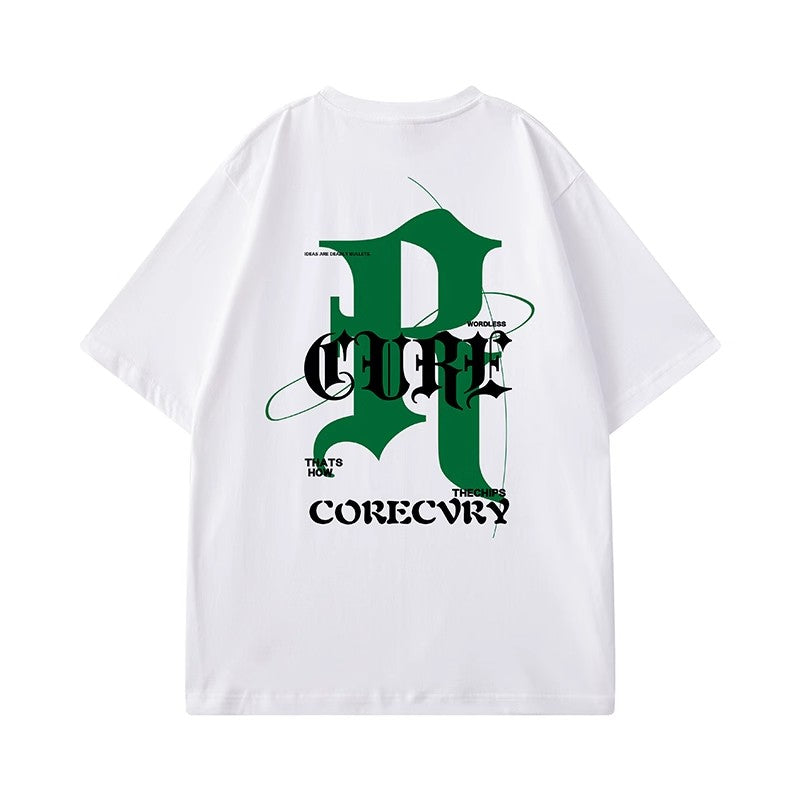 レタープリントストリート半袖Tシャツ U1654