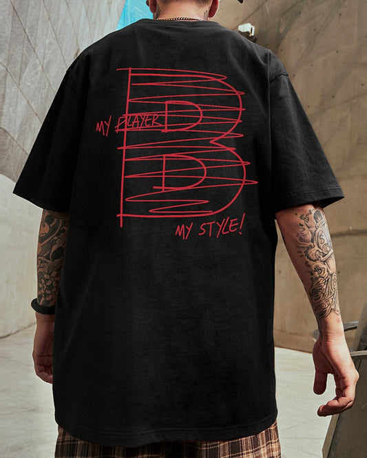 Bラインロゴバックプリント半袖Tシャツ U2211