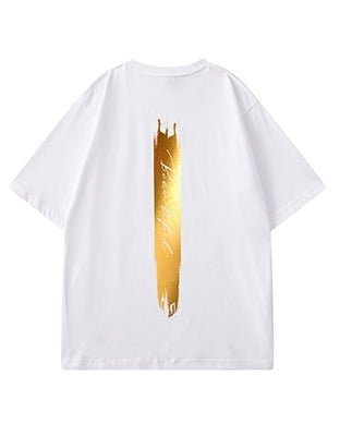 ゴールドラインアートグラフィック半袖Tシャツ U2486