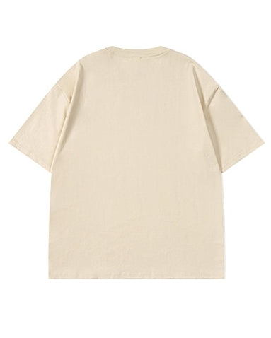 レトロスタイルエンブレム半袖Tシャツ U2137