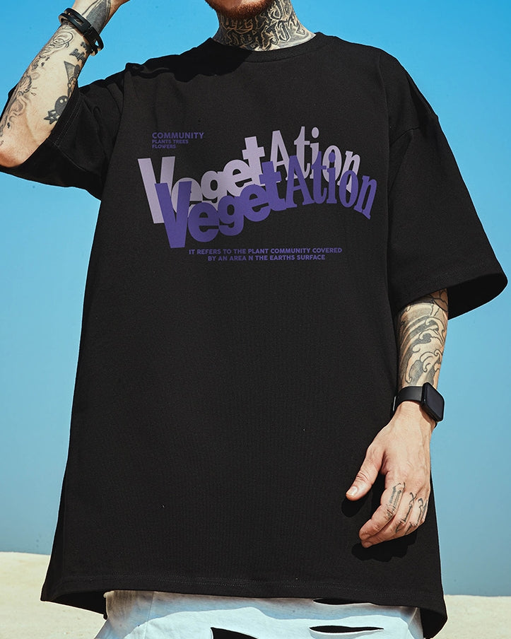 ストリートグラフィックフロントプリント半袖Tシャツ U2322