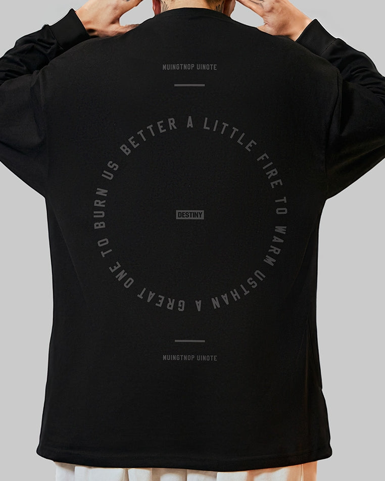 サークルロゴタイポグラフィ長袖Tシャツ U2365