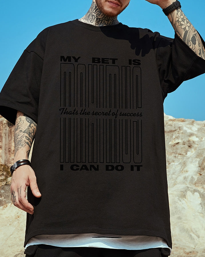 タイポグラフィデザインステートメント半袖Tシャツ U2157