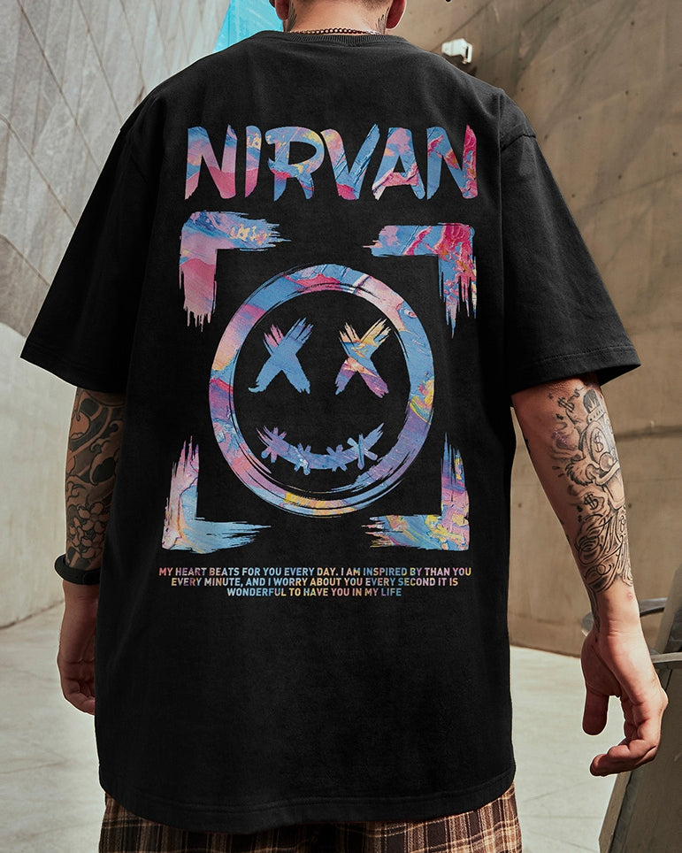 カラフルスマイルバックプリントTシャツ U2127
