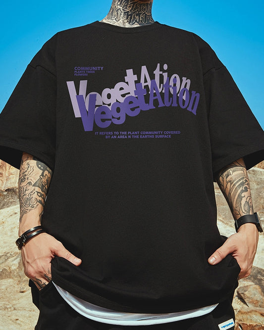 ストリートグラフィックフロントプリント半袖Tシャツ U2322