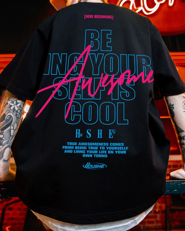 ダイナミックレターモチーフ半袖Tシャツ U2485