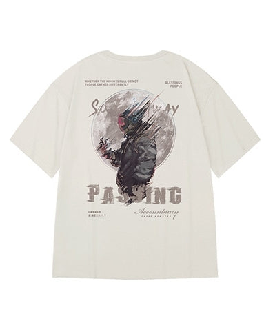 ダークアートフォトグラフィック半袖Tシャツ U2150