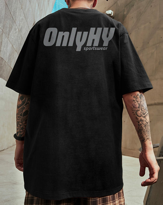 モノトーンバックプリント半袖Tシャツ U2173