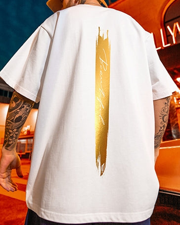 ゴールドラインアートグラフィック半袖Tシャツ U2486