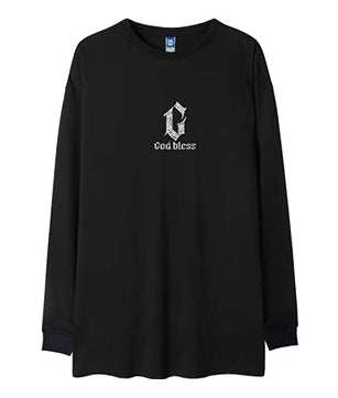 フロントデザインプリント長袖Tシャツ U2273