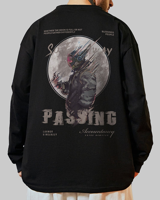 ムーンスペースグラフィック長袖Tシャツ U2371