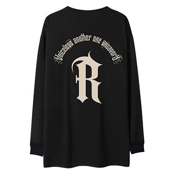 Rバックプリント長袖Tシャツ U2286