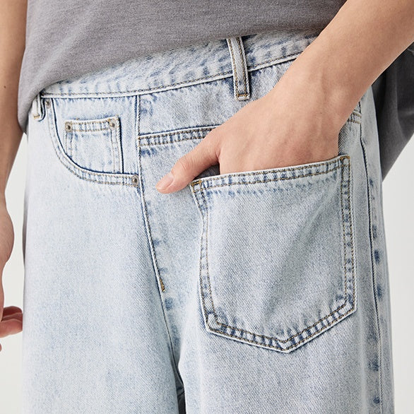 アシンメトリーサイドジップデニムパンツ U2363
