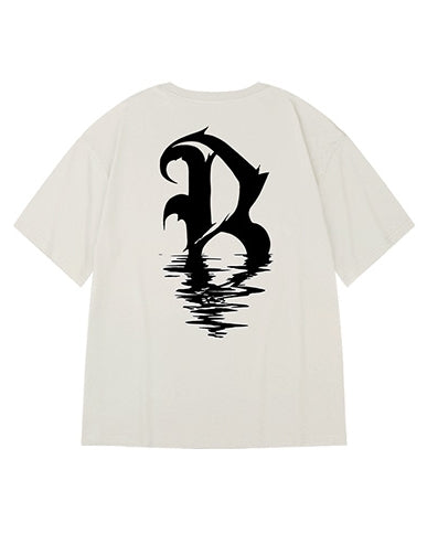 フローティングイニシャルプリント半袖Tシャツ U2190