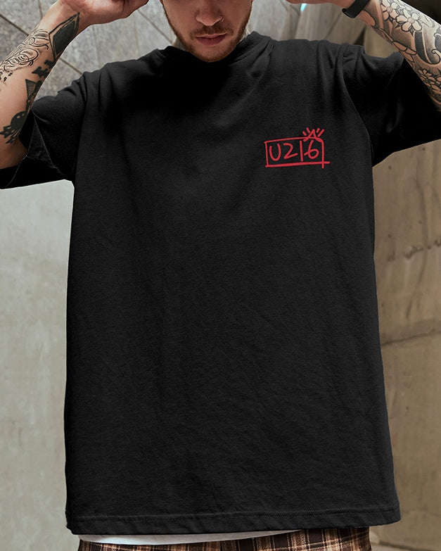 Bラインロゴバックプリント半袖Tシャツ U2211