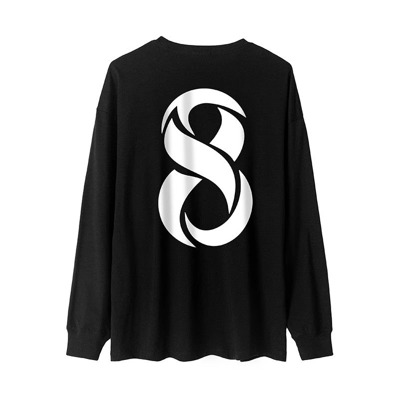【OUTLET/即納】No.8 バックプリントルーズ長袖Tシャツ U1888