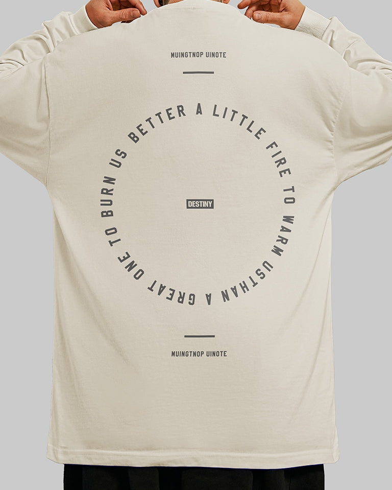 サークルロゴタイポグラフィ長袖Tシャツ U2365