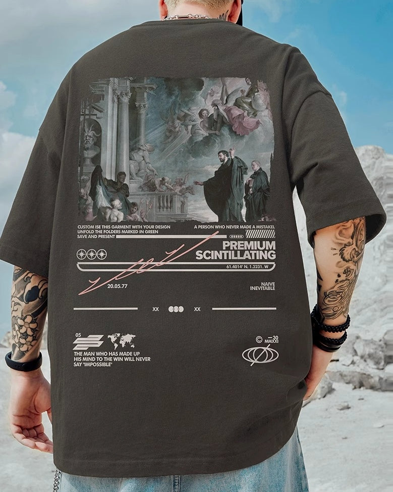 ヒストリカルビジュアルプリント半袖Tシャツ U2248