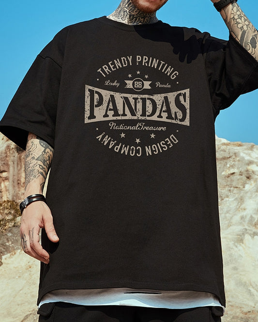 レトロスタイルエンブレム半袖Tシャツ U2137