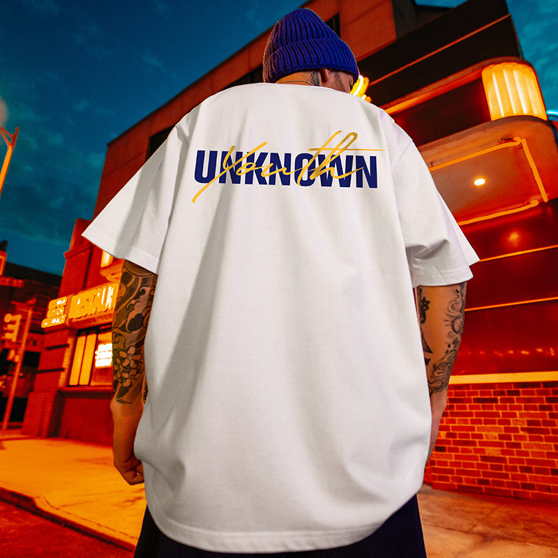 レタープリントストリート半袖Tシャツ U1660